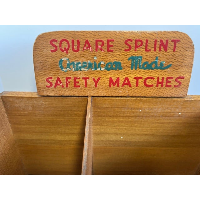 Early 20th Century Antique Square Splint American Made Safety Matches Store Display For Sale - Image 5 of 9