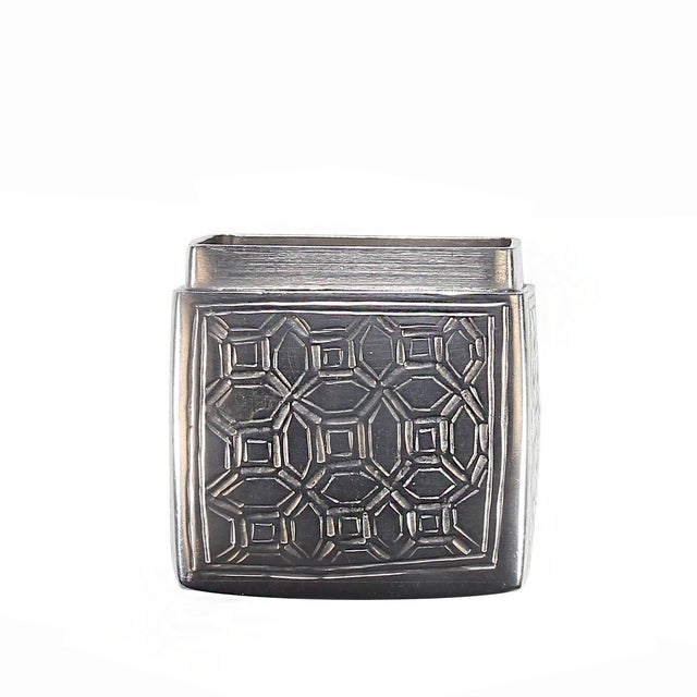 Late 20th Century Square Lidded Pewter Box With Christian Motif For Sale - Image 4 of 7