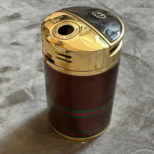 1980s Modern Brass and Lacquer Table Lighter by Gucci For Sale - Image 9 of 12