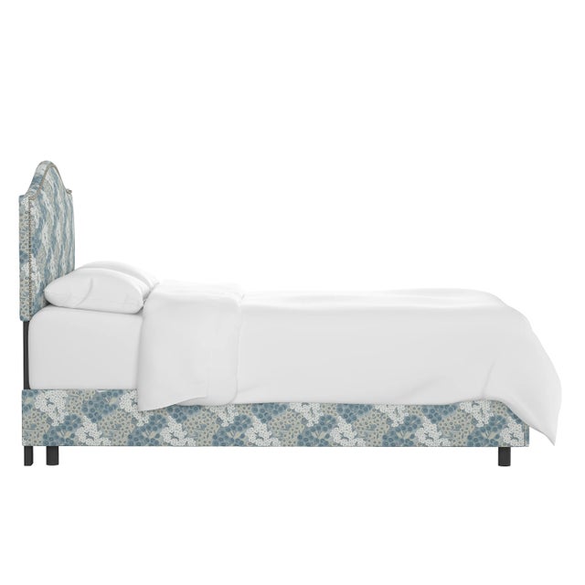 Transitional Ashland Bed in Blue Loiret, Twin For Sale - Image 3 of 6