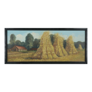 After the Harvest - Mid Century Landscape in Oil on Canvas by Bern Burger