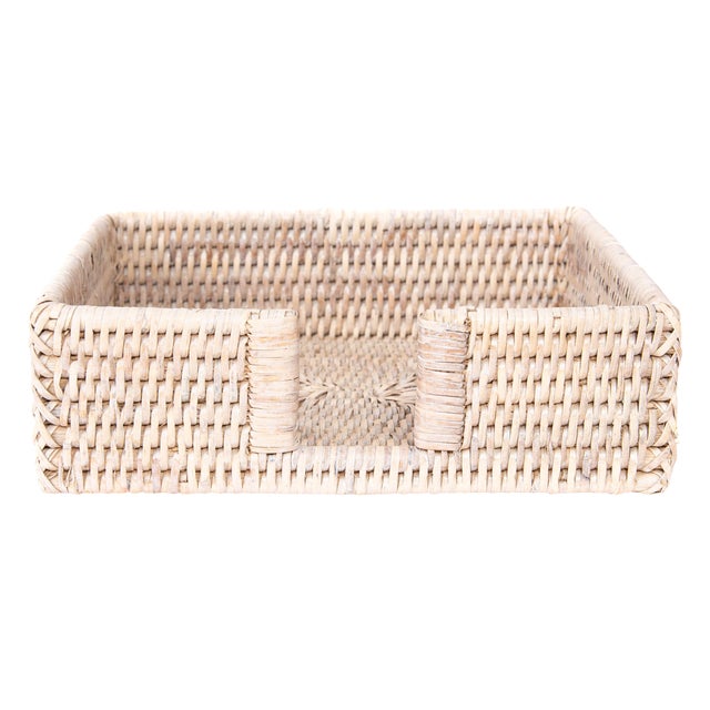 Artifacts Rattan Napkin Holder For Sale