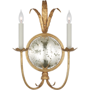 Chapman & Myers for Visual Comfort Signature Gramercy Large Double Sconce in Gilded Iron