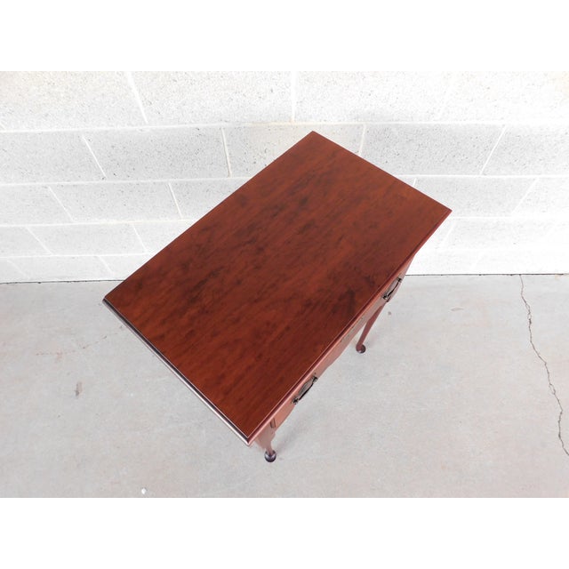 Burnt Umber Great Windsor Chair Co Queen Anne Server Accent Table For Sale - Image 8 of 16