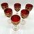 Vintage Italian Ruby Red Crystal Wine Goblets with 24k Gold Neoclassical Garlands by Interglass, 1980s, Set of 6 For Sale - Image 11 of 18