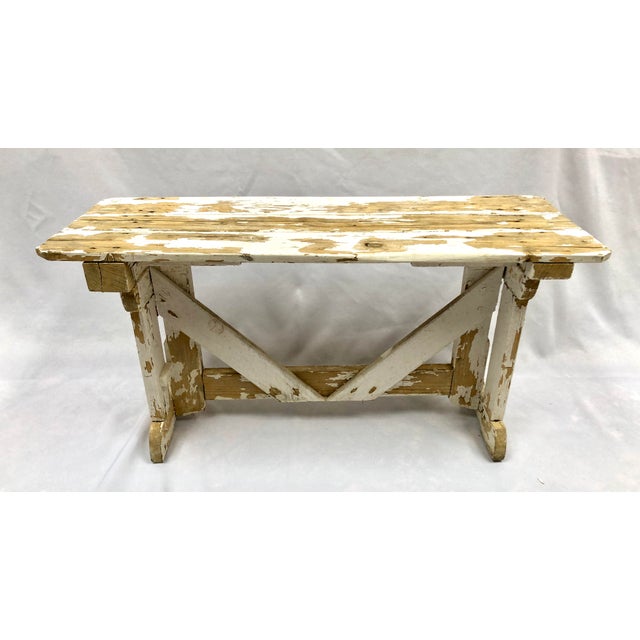 1800s French Country Farmhouse Painted Bucket Bench Chairish