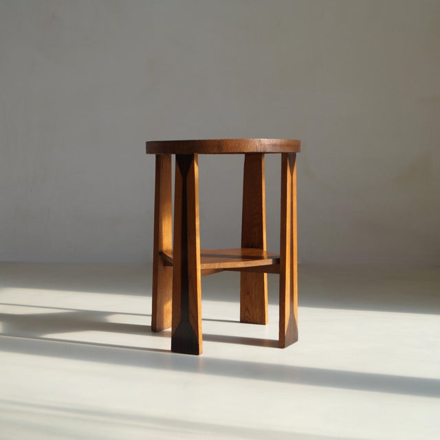 Dutch Art Deco Amsterdam School Occasional Table in Oak and Macassar, 1920s For Sale - Image 9 of 16