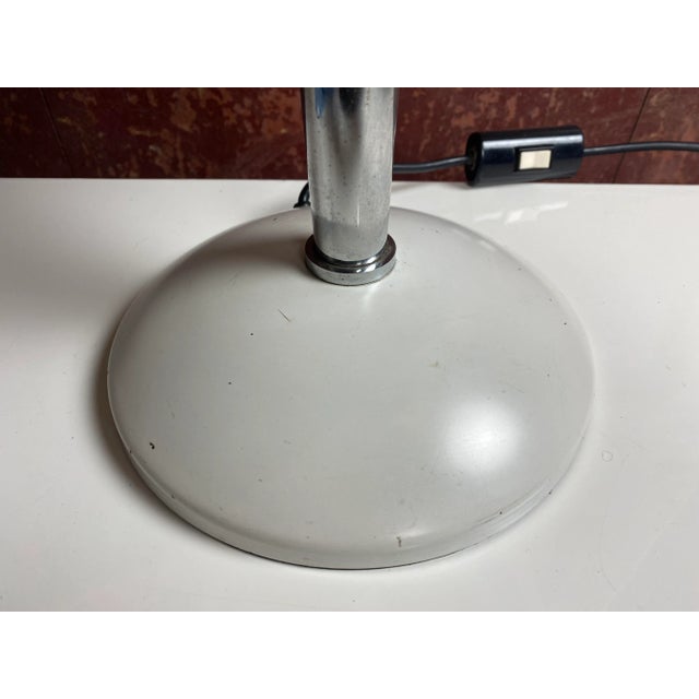 White and Chrome Bauhaus Style Table Lamp For Sale - Image 9 of 10