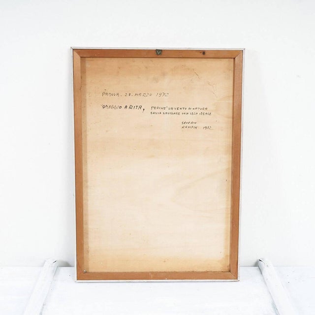 Saverio Rampin, Tribute to Rita, 1972, Painting, Framed For Sale - Image 6 of 8
