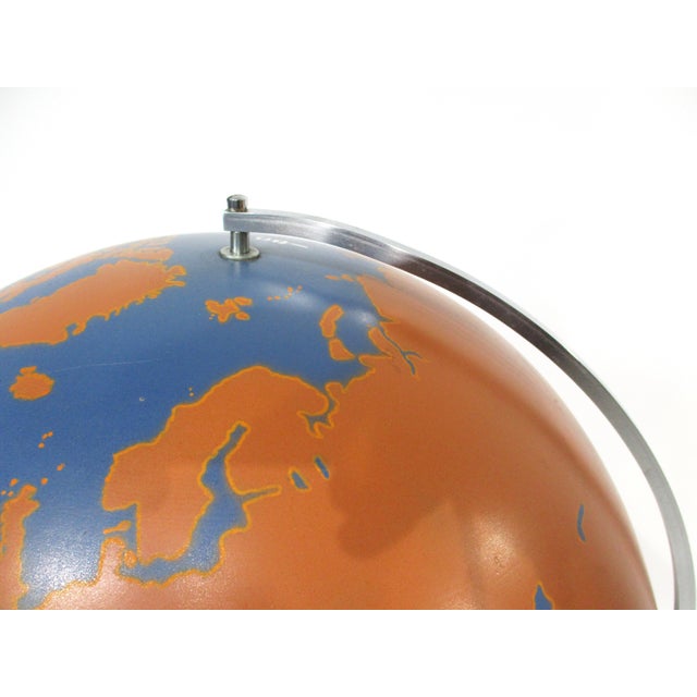 Metal Large Rare Color Metal Military Machine Age Globe by a.j. Nystrom For Sale - Image 7 of 12