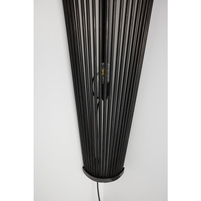 Metal Set of Three Monumental Modernist Steel Rod Wall Sconces, Switzerland For Sale - Image 7 of 16