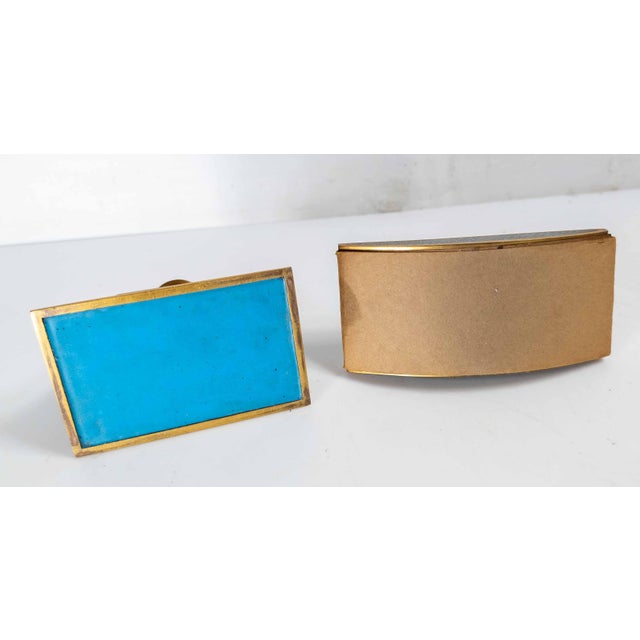 20th Century Chinese Turquoise Teal Cloisonne Enamel Desk Set For Sale - Image 10 of 15