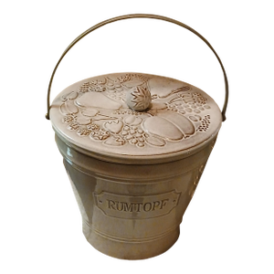 Vintage German Majolica Rumtopf Rum Pot 1960s Ceramic Pot With Lid and Handle
