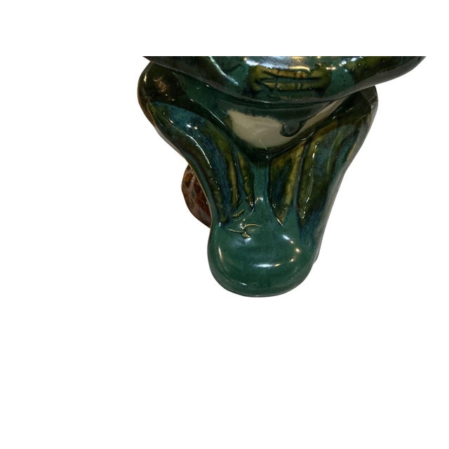 Ceramic 1930’s Majolica Terra Cotta Frog For Sale - Image 7 of 9