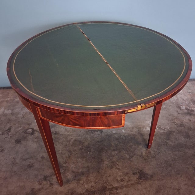 English Regency Folding Game Table in Mahogany with Leather Top, 1820 For Sale - Image 15 of 18