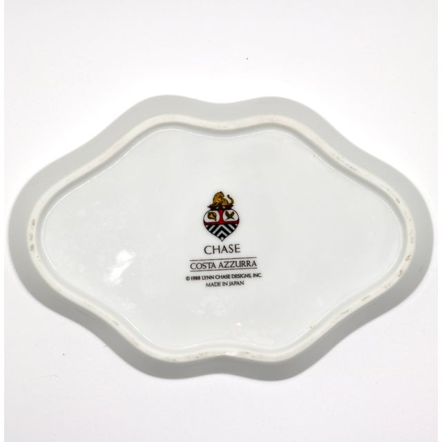 Coastal 1988 Vintage Lynn Chase "Costa Azzurra" Porcelain Small Leaf Dish For Sale - Image 3 of 7