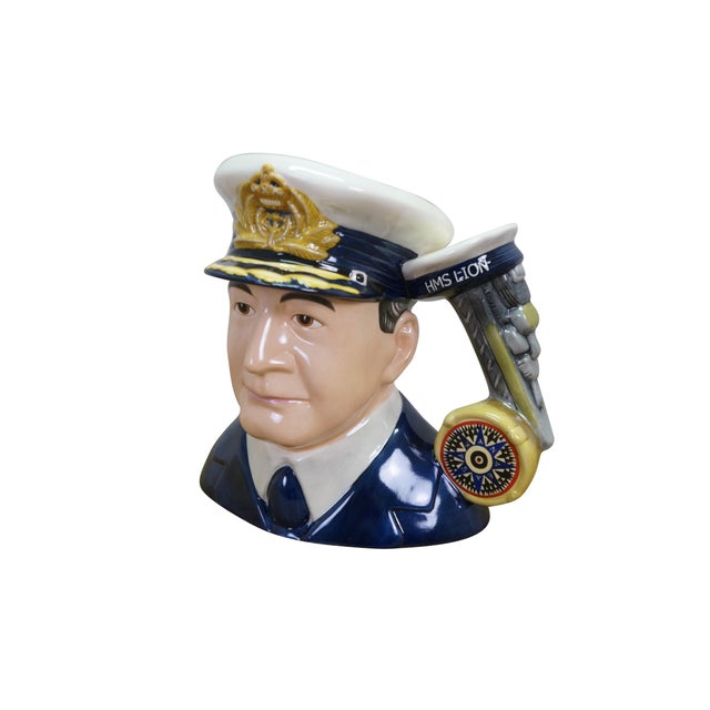 Rare large vintage Royal Doulton porcelain character jug of Admiral David Beatty wearing his distinctive naval uniform...