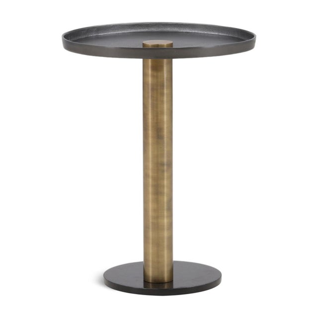 Jaxon Brass & Black Side Table For Sale In Los Angeles - Image 6 of 6