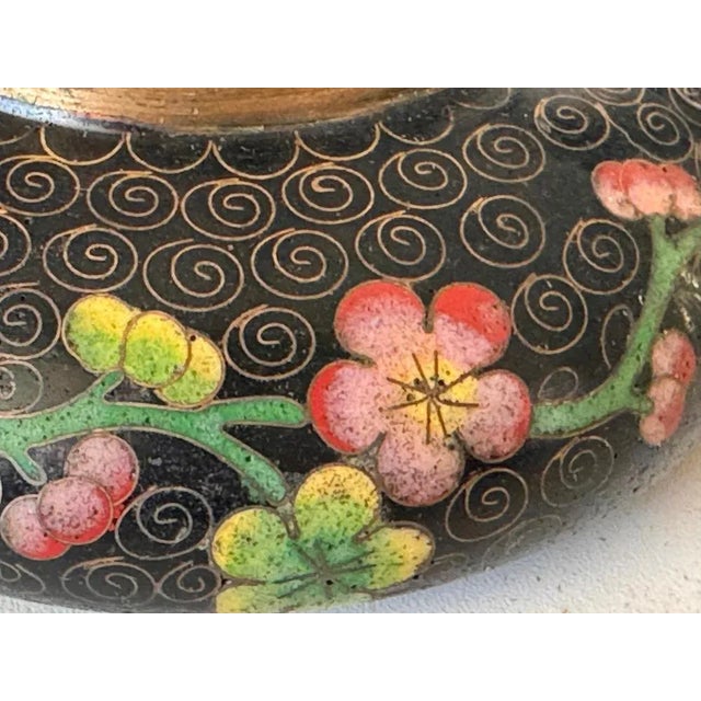 Gold Chinese Cloissoné Circular Vide Poche, 1890s For Sale - Image 8 of 11