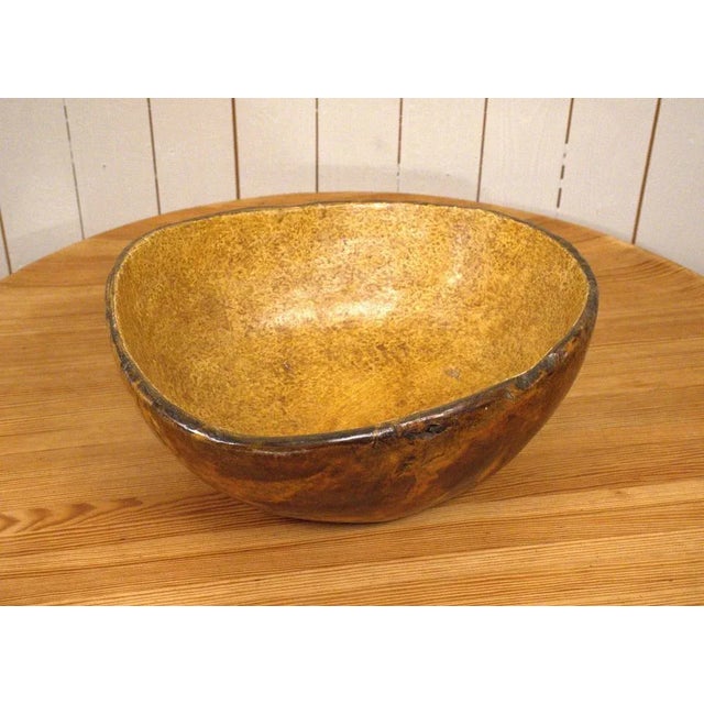 Large Antique Swedish Folklore Birchwood Bowl For Sale - Image 11 of 11