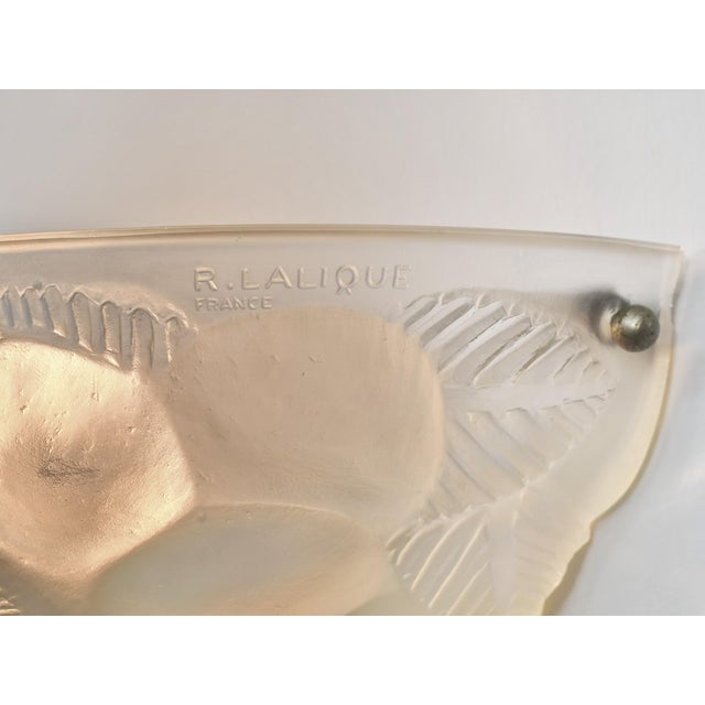 Baby Blue René Lalique French Art Deco Lausanne Opalescent Glass Wall Sconce C. 1930 For Sale - Image 8 of 8