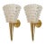 1980s Murano Glass and Brass Sconces - a Pair For Sale
