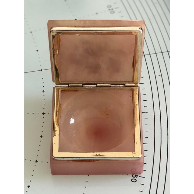 Vintage 1960s Hand Carved and Hand Painted Square Alabaster Hinged Box ...