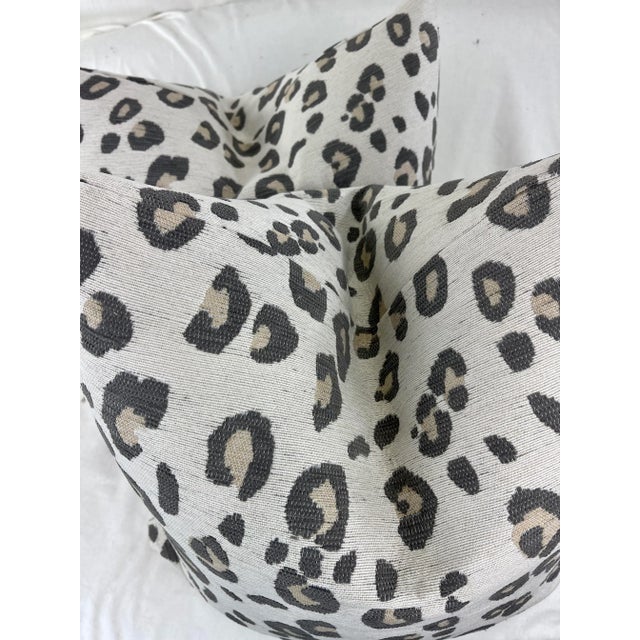 Leopard Chenille in Natural 22" Pillows-A Pair For Sale - Image 4 of 5