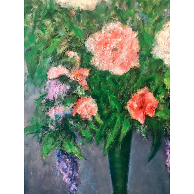 Early 20th Century William Schultz, American Impressionist Floral Oil Painting Vibrant Flowers in Vase For Sale - Image 5 of 8