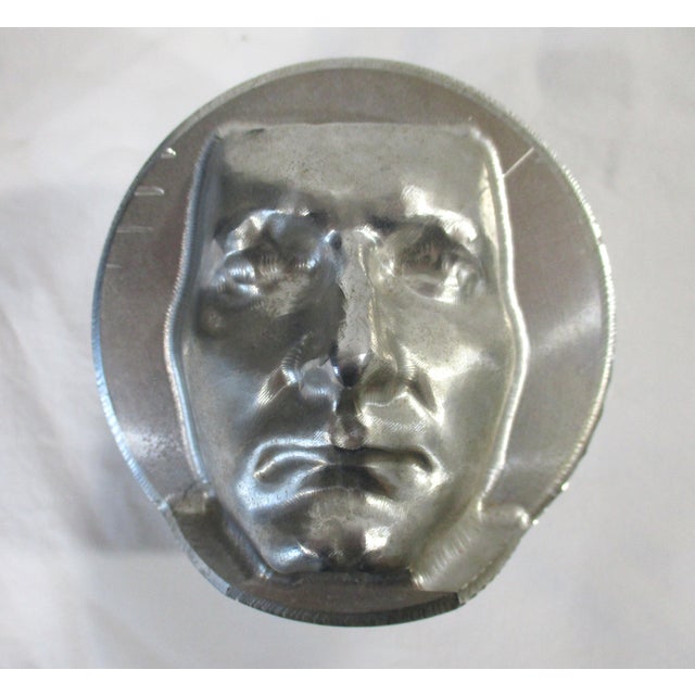 Cast Aluminum Mid Century Face Sculpture Signed Sp 1967 For Sale - Image 11 of 11