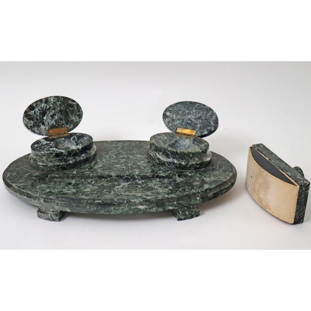 Art Deco Serpentine Extinguishing Cradle Desk Set, Germany, 1920s, Set of 2 For Sale - Image 9 of 15