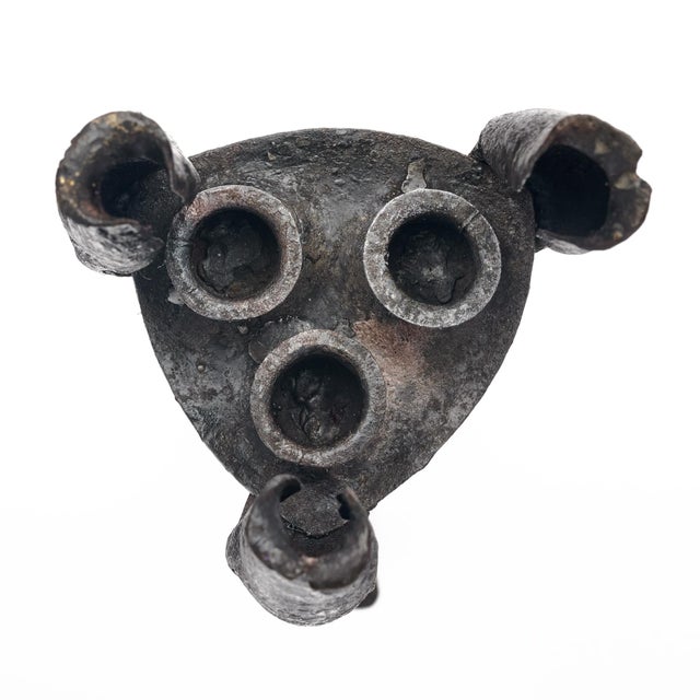 Metal Diego Giacometti Style Iron Candlestick For Sale - Image 7 of 9