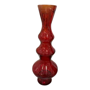 Red Glass Bottle Vase