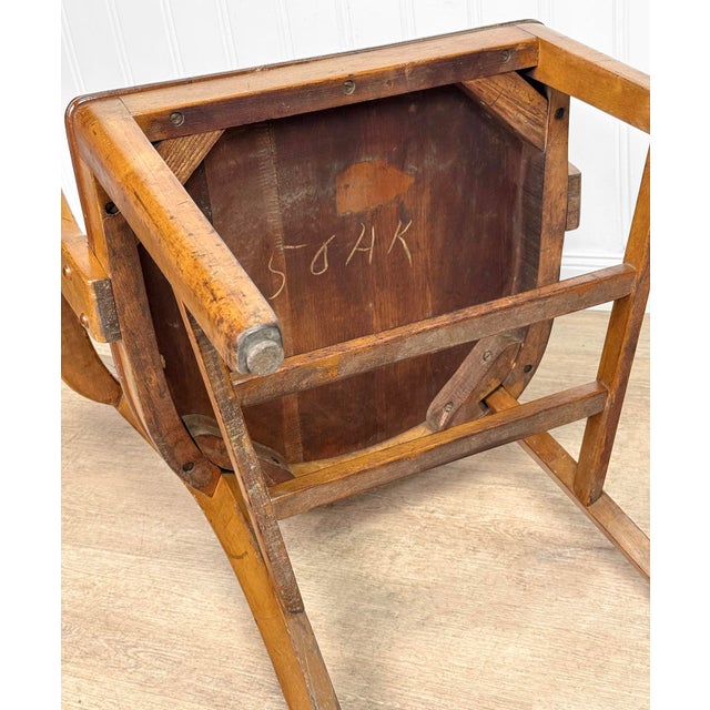 Antique Traditional Mahogany Wood Bankers Library Arm Chair For Sale - Image 16 of 16