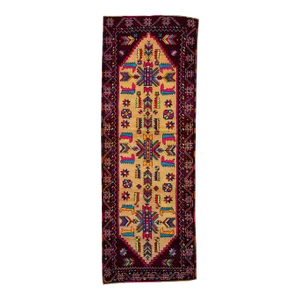 Vintage Multicolored Turkish Handmade Wool Runner