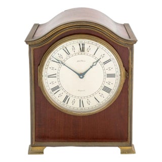 Georgian Style Mahogany and Brass Mantel Clock For Sale