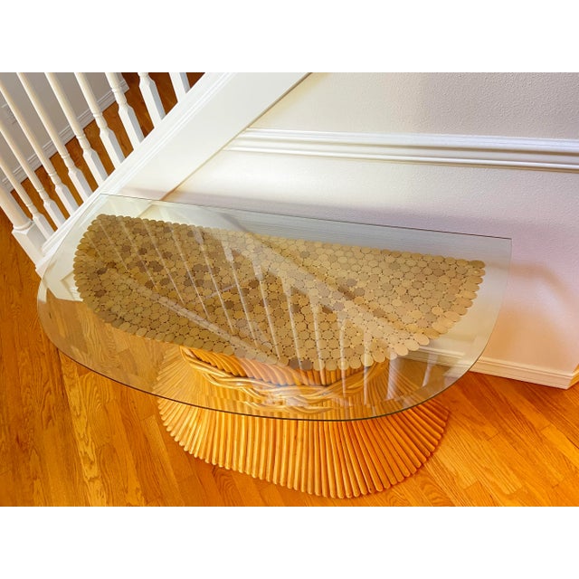 McGuire Sheaf of Wheat Entry Table by McGuire, 1970s For Sale - Image 4 of 12