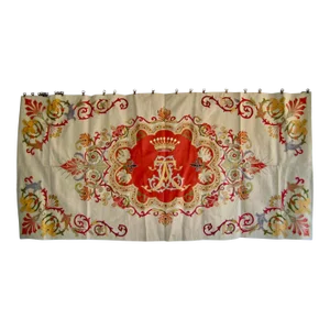 Mid 19th Century Coat of Arms Embroidery Tapestry