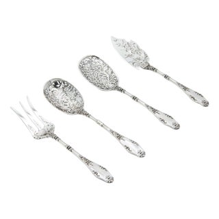 Cut-Out Silver Dessert Set, Set of 4 For Sale