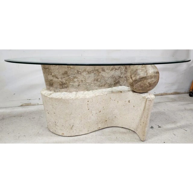 Sculptural Coffee Cocktail Table 1980's Tessellated & Mactan Stone For Sale - Image 12 of 12