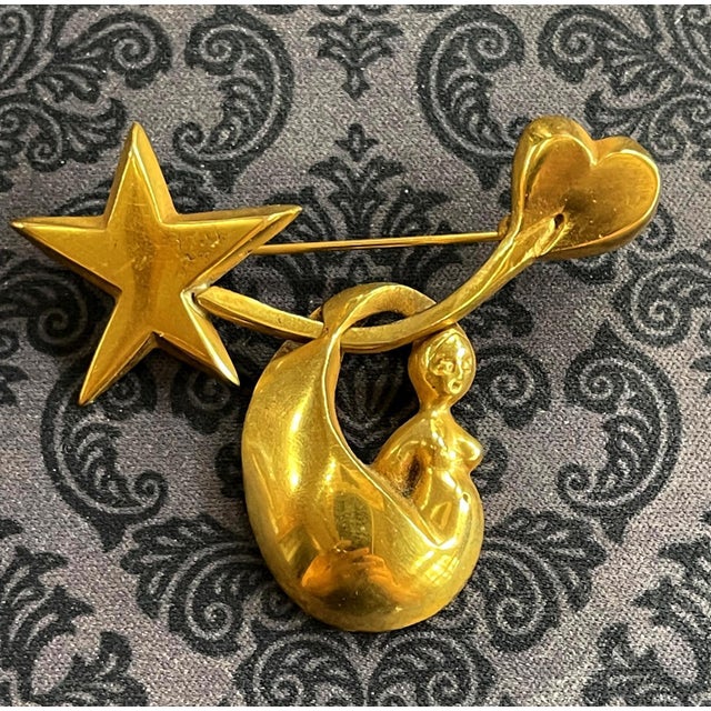 Bronze Bronze Brooch by Line Vautrin For Sale - Image 8 of 11