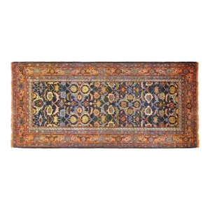 Antique Persian Bidjar Oriental Rug, in Runner Size, with Floral Elements