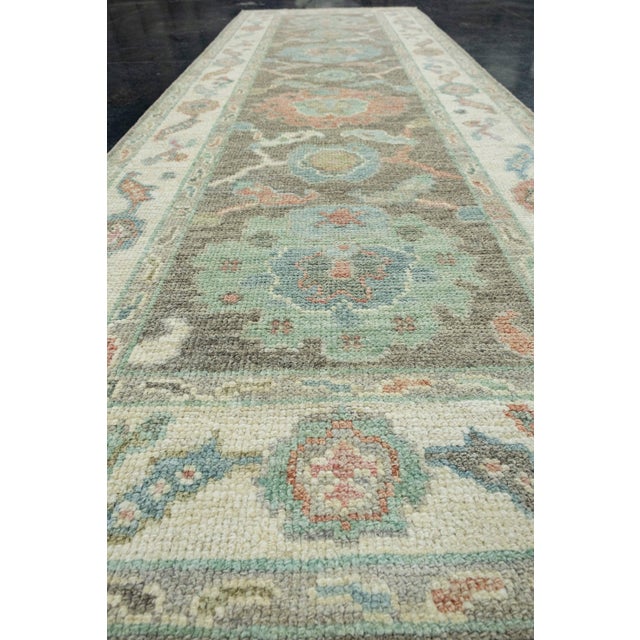 Turkish Oushak Runner Rug 2'9" x 8'2" #17501 For Sale - Image 4 of 8