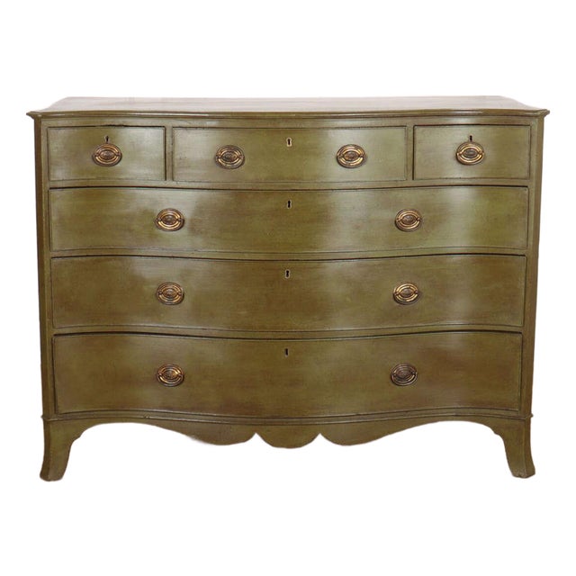 English Serpentine Front Chest of Drawers For Sale