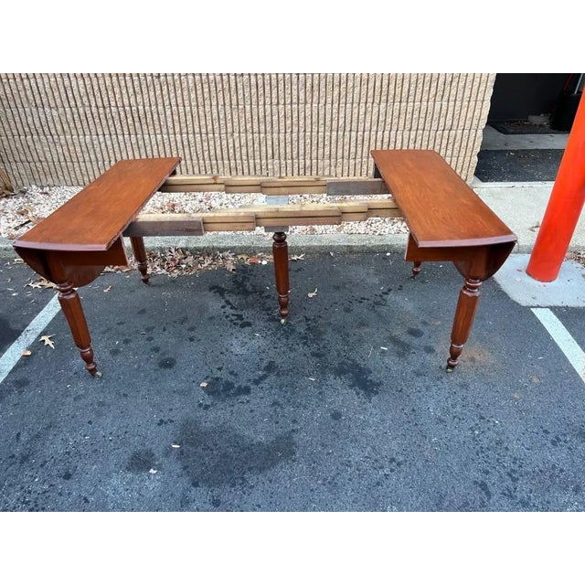 Antique Victorian Style Solid Oak Oval Extension Dining Table With 3 Leaves For Sale In Washington DC - Image 6 of 12