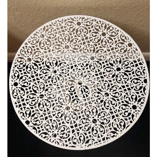 1990s Contemporary Casual Indoor/Outdoor Metal Patio Accent Side Table For Sale In Orlando - Image 6 of 6