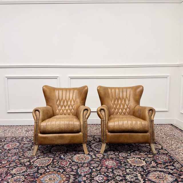Vintage Aviator Armchair in Sheep Leather, Set of 2 For Sale - Image 3 of 11