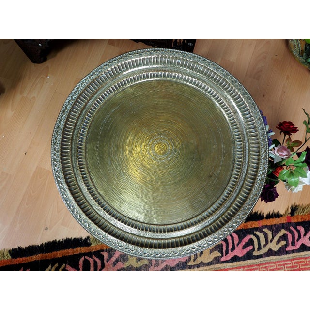 Orient Islamic Hammer Engraved Table Tray, 1940s For Sale - Image 10 of 18