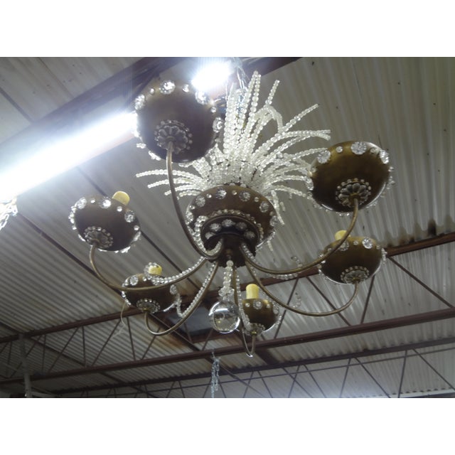 1940s French Maison Bagues Beaded Crystal Chandelier For Sale - Image 9 of 11