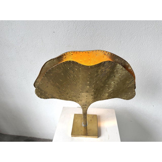 Ginkgo Lamp DLG Tommaso Barbi in Brass-Plated Metal, 2000s For Sale - Image 14 of 15